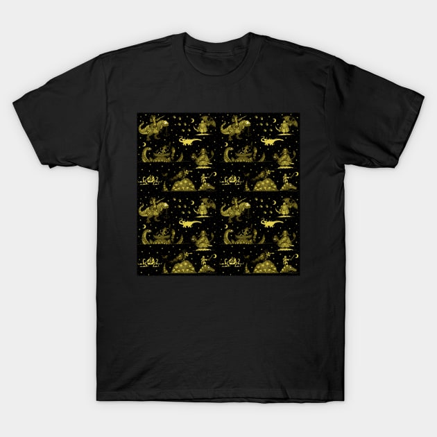 Pirate Skeletons and Dinosaurs T-Shirt by djrbennett